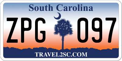 SC license plate ZPG097