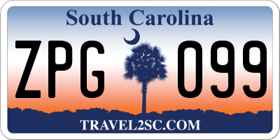 SC license plate ZPG099