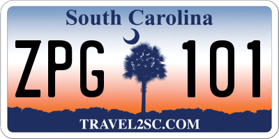SC license plate ZPG101