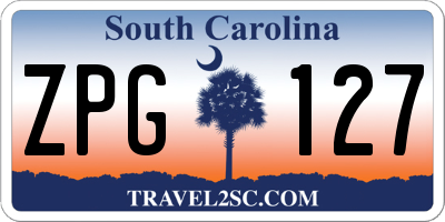SC license plate ZPG127