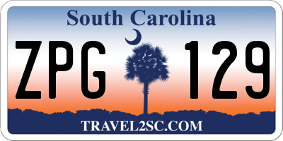 SC license plate ZPG129