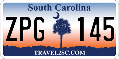 SC license plate ZPG145