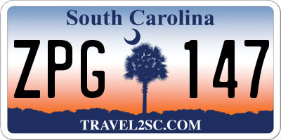 SC license plate ZPG147
