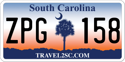 SC license plate ZPG158