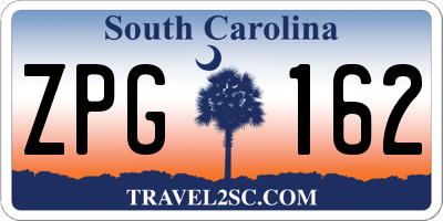SC license plate ZPG162
