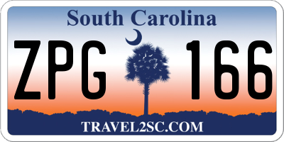 SC license plate ZPG166