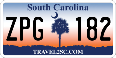 SC license plate ZPG182