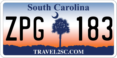 SC license plate ZPG183
