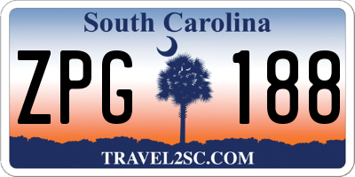 SC license plate ZPG188