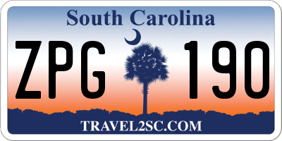 SC license plate ZPG190