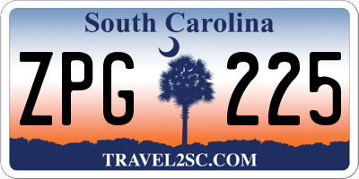 SC license plate ZPG225