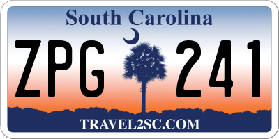 SC license plate ZPG241