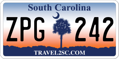 SC license plate ZPG242