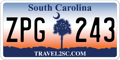 SC license plate ZPG243