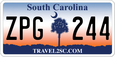 SC license plate ZPG244