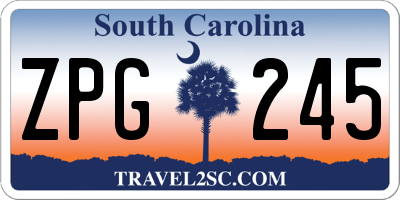SC license plate ZPG245