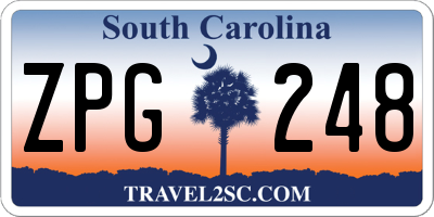 SC license plate ZPG248