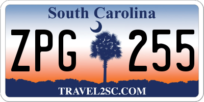 SC license plate ZPG255