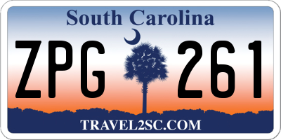 SC license plate ZPG261