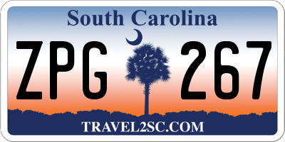SC license plate ZPG267