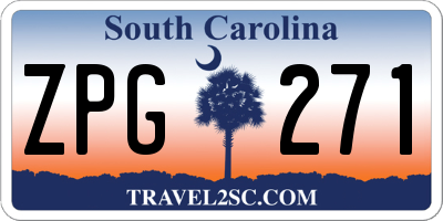 SC license plate ZPG271