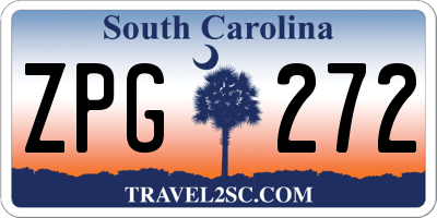 SC license plate ZPG272
