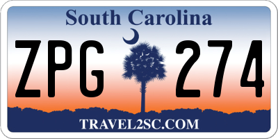 SC license plate ZPG274