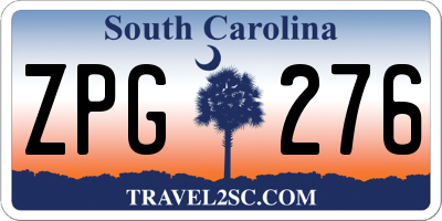 SC license plate ZPG276