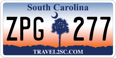 SC license plate ZPG277