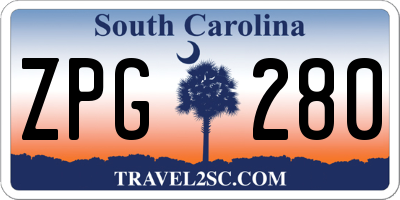 SC license plate ZPG280