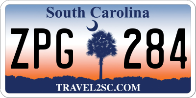 SC license plate ZPG284