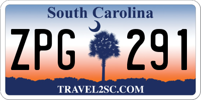 SC license plate ZPG291