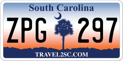 SC license plate ZPG297