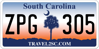 SC license plate ZPG305