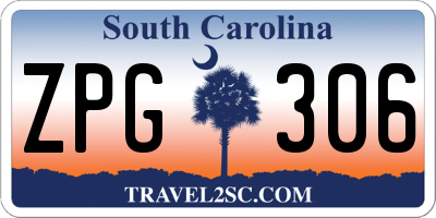 SC license plate ZPG306