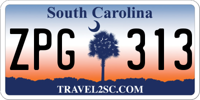 SC license plate ZPG313