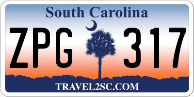 SC license plate ZPG317