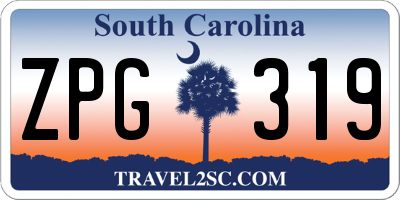 SC license plate ZPG319