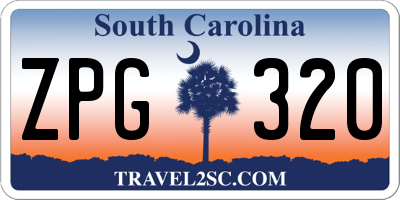 SC license plate ZPG320