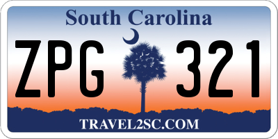 SC license plate ZPG321