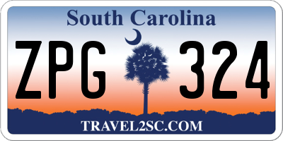 SC license plate ZPG324