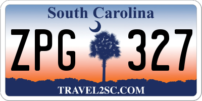 SC license plate ZPG327