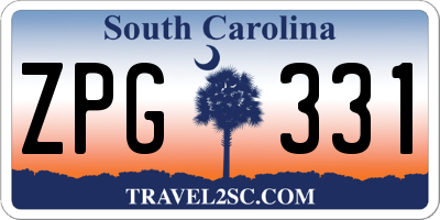 SC license plate ZPG331