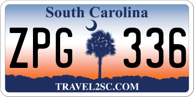SC license plate ZPG336