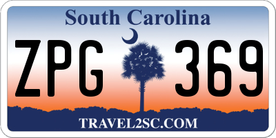 SC license plate ZPG369