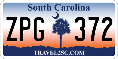 SC license plate ZPG372