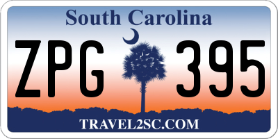 SC license plate ZPG395