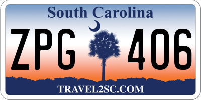 SC license plate ZPG406