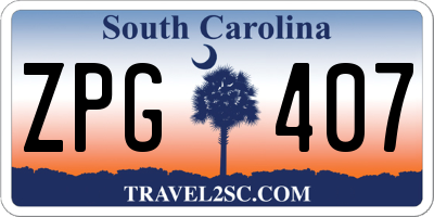 SC license plate ZPG407