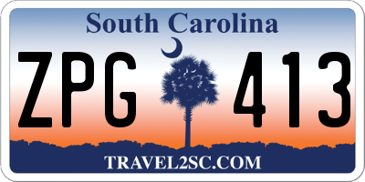 SC license plate ZPG413